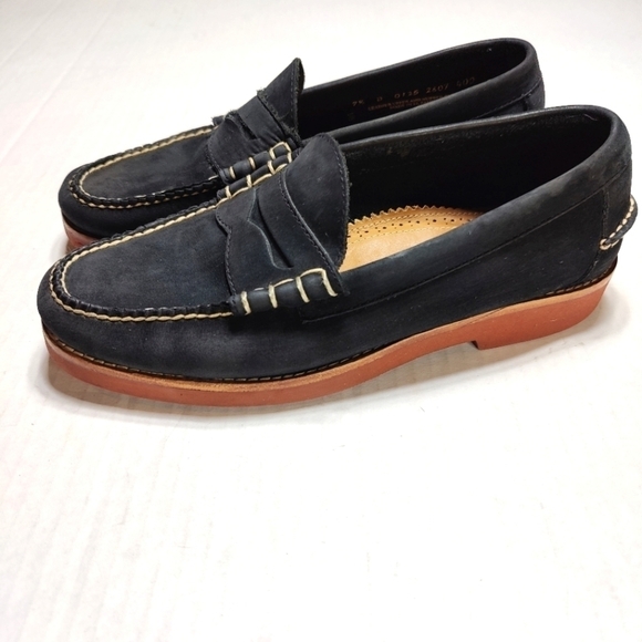 G.H. Bass Weejuns Waldo Penny Loafers  Black Suede Leather Men's Shoes Size 7.5D - Picture 1 of 9